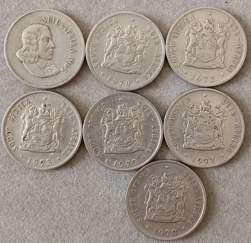 Lot of x7 Nickel 10c coins (1965-1978)