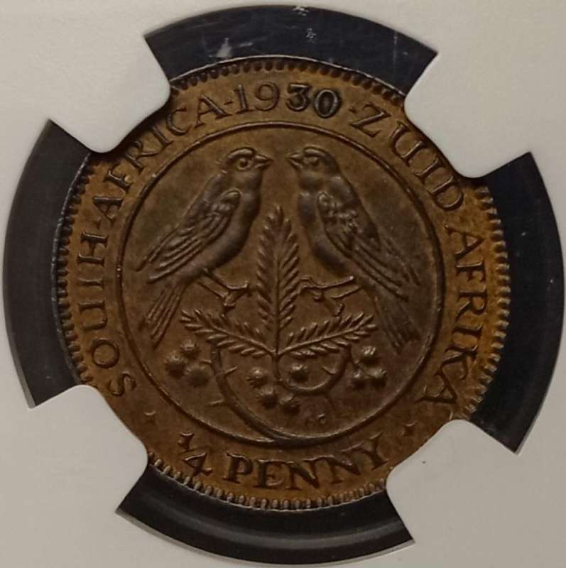Rare 1930 Union 1/4 penny NGC MS60 BN (mintage: 6560)