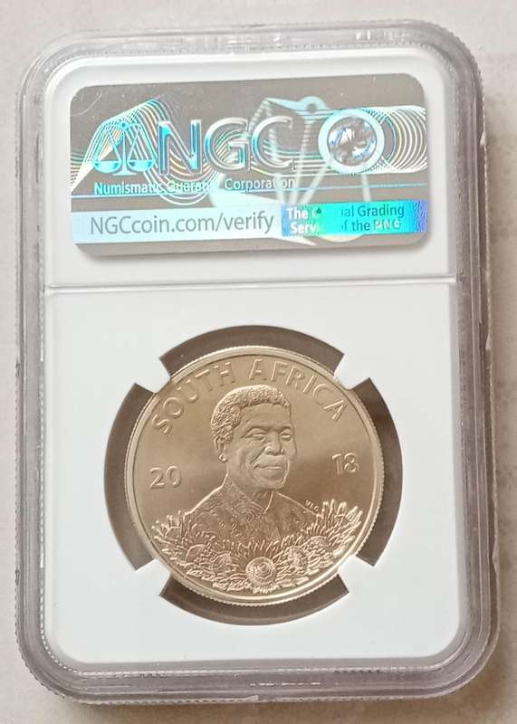 2018 Mandela unc silver R1 NGC MS68 (Robben Island) mintage: 265