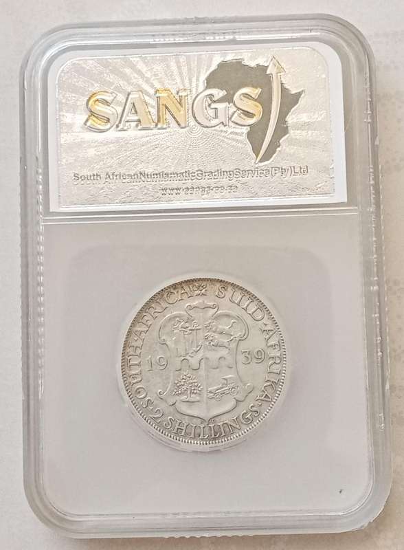 1939 Union silver 2 Shillings SANGS VF25
