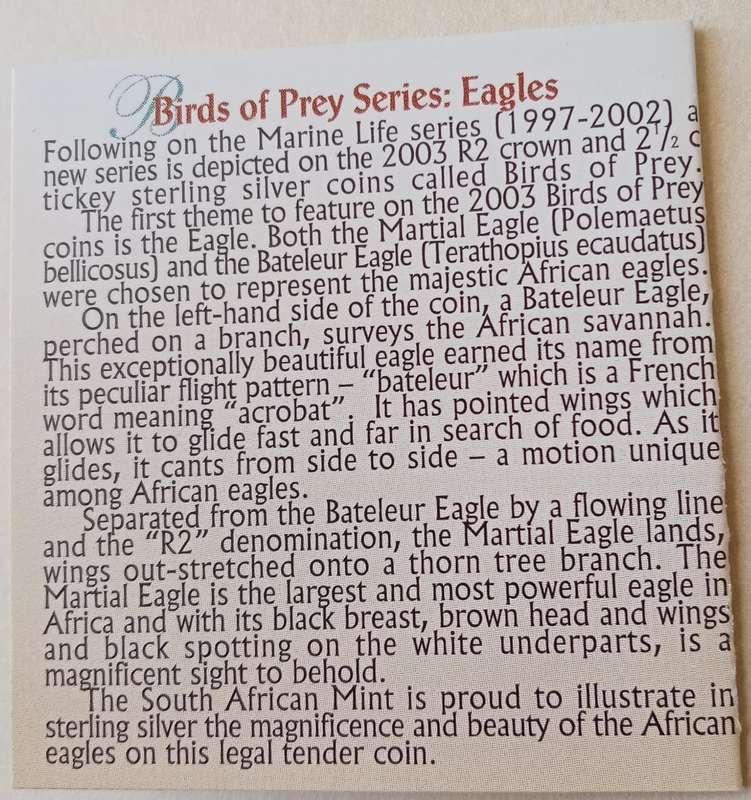 Nice 2003 Eagles proof 1oz silver R2 in box with certificate