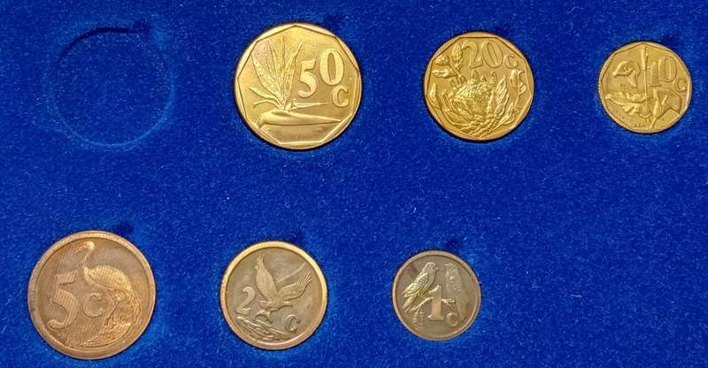 1990 Republic partial proof set (50c-1c) in box (mintage: 10239)