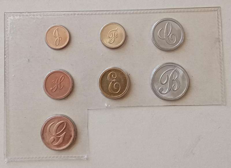 Partial 1989 S.A pattern coin set (7 coins)