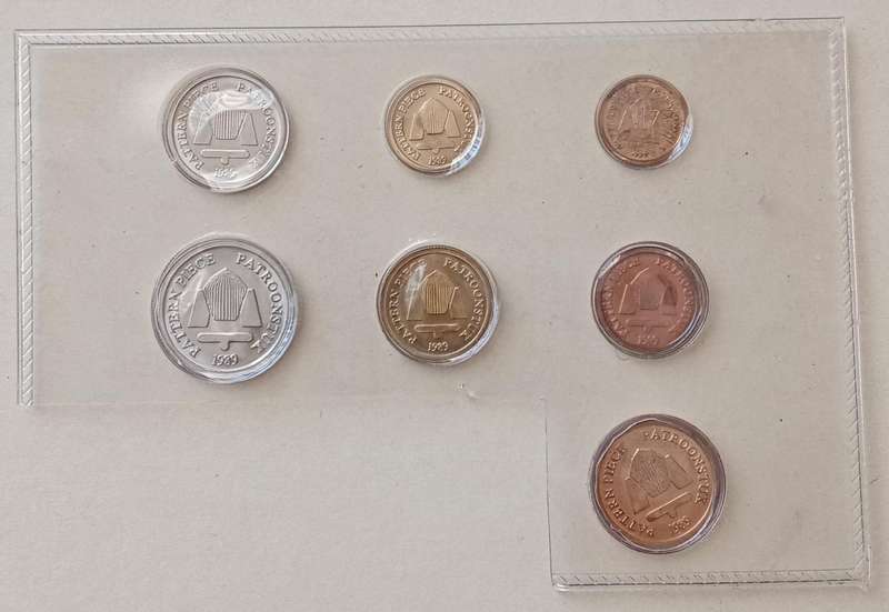 Partial 1989 S.A pattern coin set (7 coins)