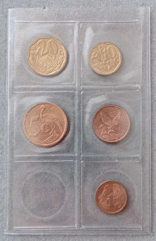 2001 Republic uncirculated 20c-1c