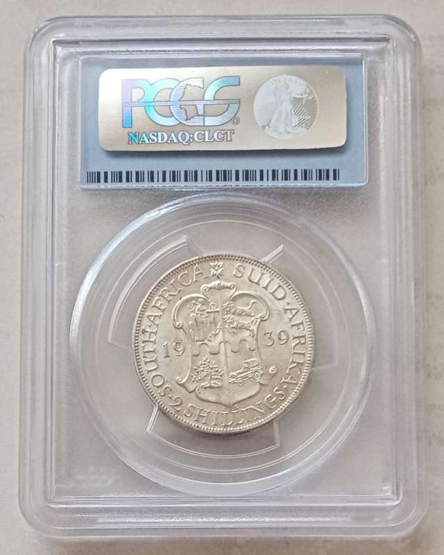 1939 Union silver 2 Shillings PCGS AU58 (Only 4 coins higher)