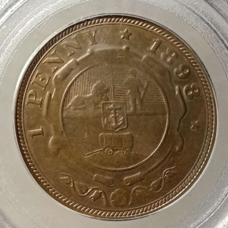 1898 ZAR Kruger penny PCGS MS61 BN