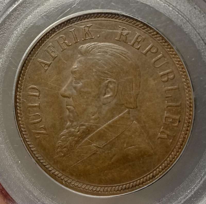 1898 ZAR Kruger penny PCGS MS61 BN