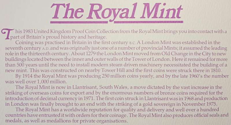Nice 1983 Great Britain Royal Mint proof set in blue case