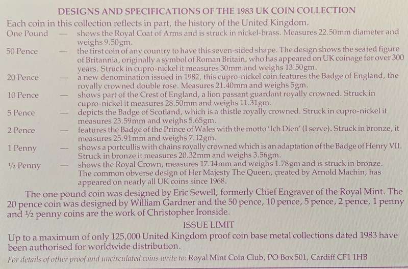 Nice 1983 Great Britain Royal Mint proof set in blue case