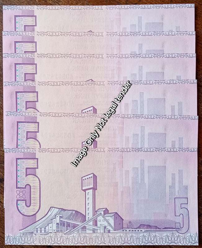 Lot of x6 GPC de Kock 1989 consecutive R5 notes in AU+/Unc