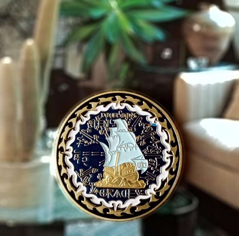Pirate skull and cross swords commemorative novelty coin (40mm)
