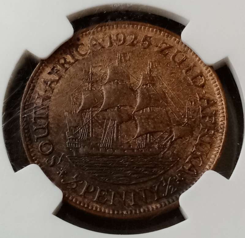 High grade 1925 Union 1/2 Penny NGC AU58 BN (mintage: 69295)