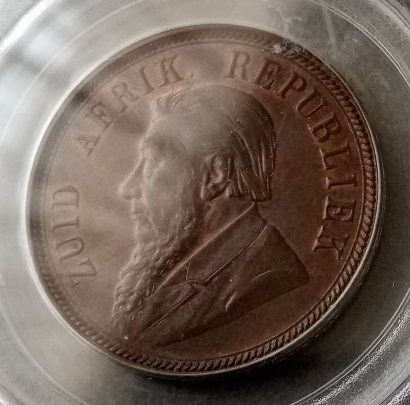 1898 ZAR Kruger penny PCGS MS63 BN