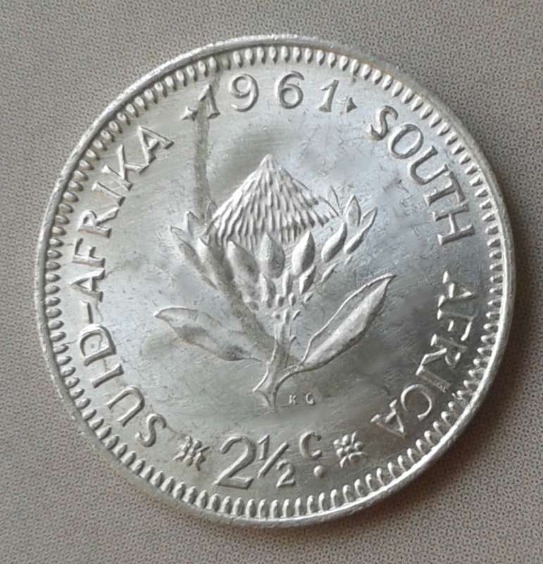 1961 Republic silver 2 1/2c as per images.