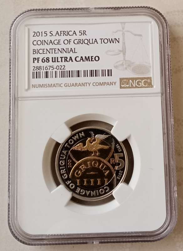 2015 Griqua Town Bicentennial proof R5 NGC PF68 Ultra Cameo (low mintage)