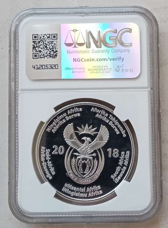 2018 Nelson Mandela proof 1oz silver R50 NGC PF70 Ultra Cameo (Top Pop)
