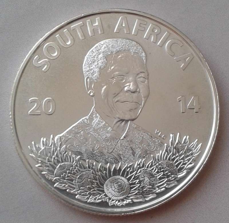Scarcer 2014 Mandela uncirculated silver R1 in bag incl.certificate (mintage: 342)