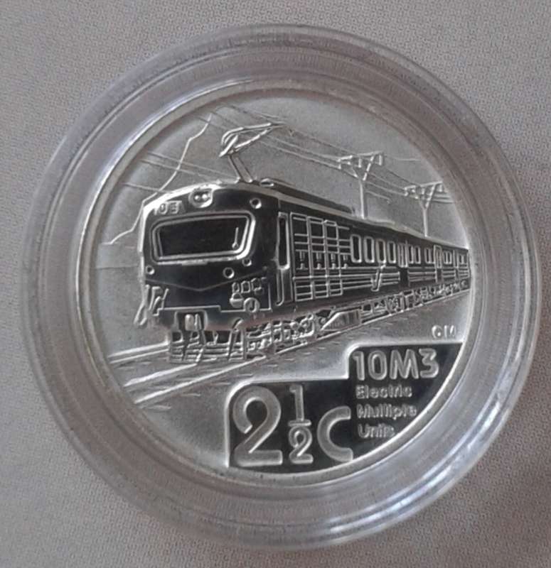 2014 (Trains of South Africa - Class 10M3) proof silver 2 1/2c in bag incl.certificate