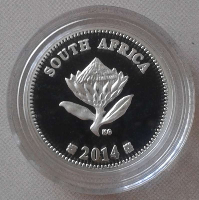 2014 (Trains of South Africa - Class 10M3) proof silver 2 1/2c in bag incl.certificate