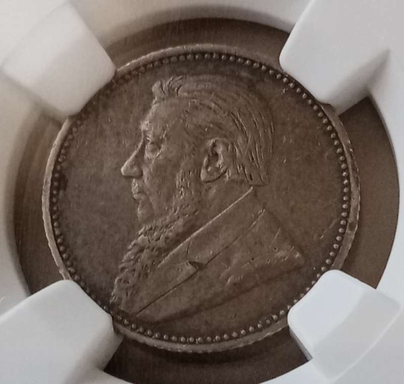 Scarcer 1892 ZAR Kruger silver sixpence NGC XF45 (low mintage)