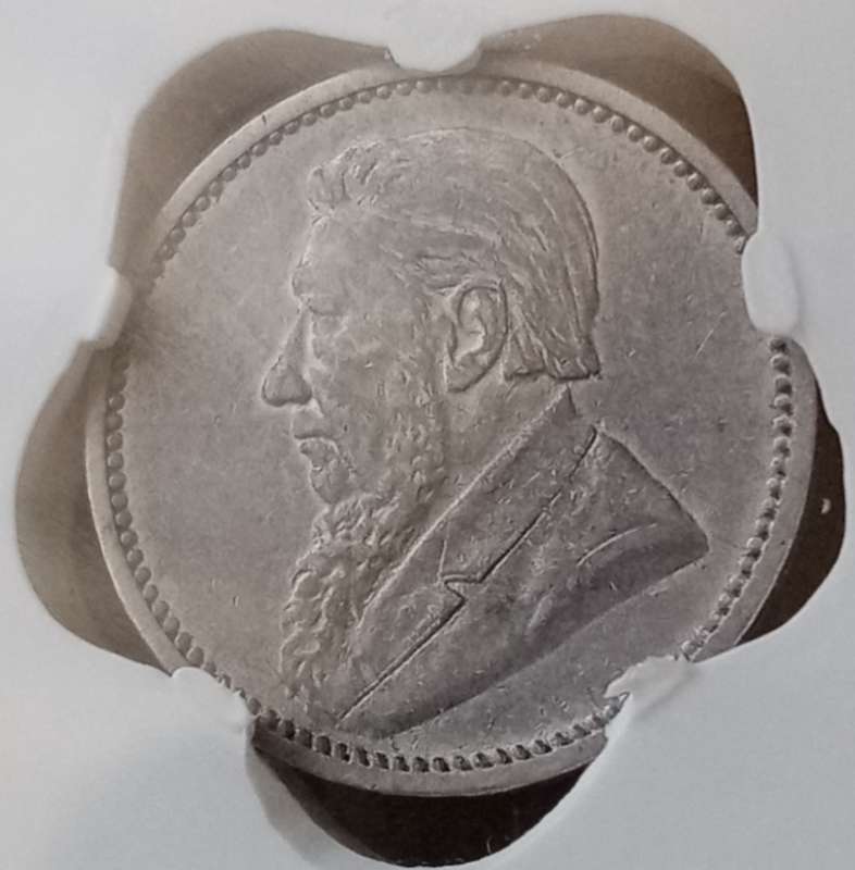 Scarcer 1892 ZAR Kruger silver tickey SANGS XF40 (low mintage)