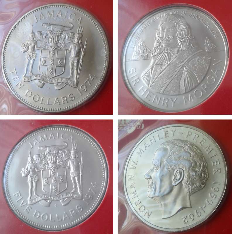 1974 Coins of Jamaica uncirculated 8 coin specimen set in folder