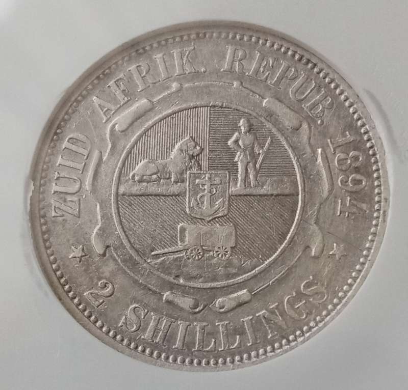 1894 ZAR Kruger silver 2 Shillings NGC VF35