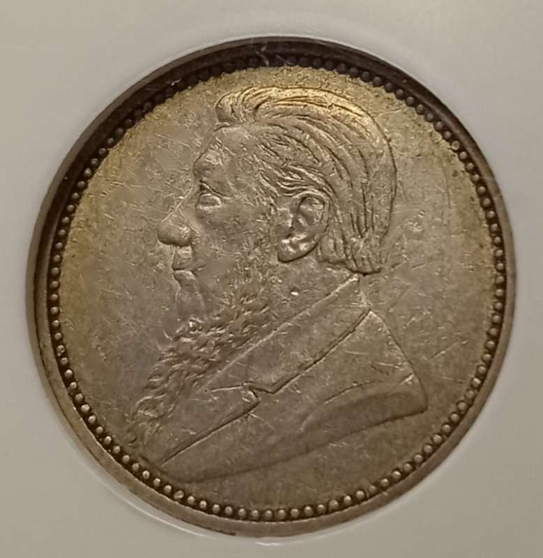 1894 ZAR Kruger silver sixpence NGC XF45.