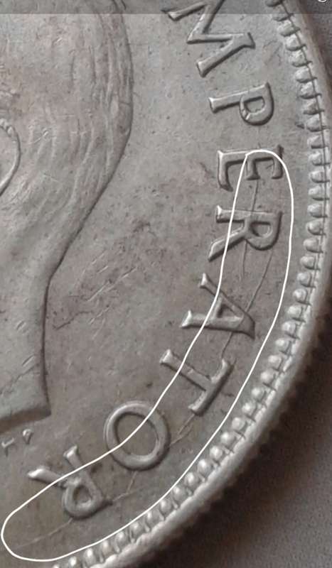 1944 Union silver 2 1/2 Shillings with reverse and obverse die cracks