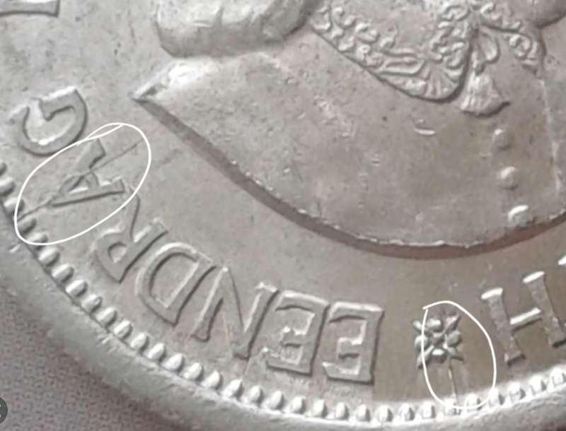 Uncirculated 1964 Republic silver 10c with obv die cracks