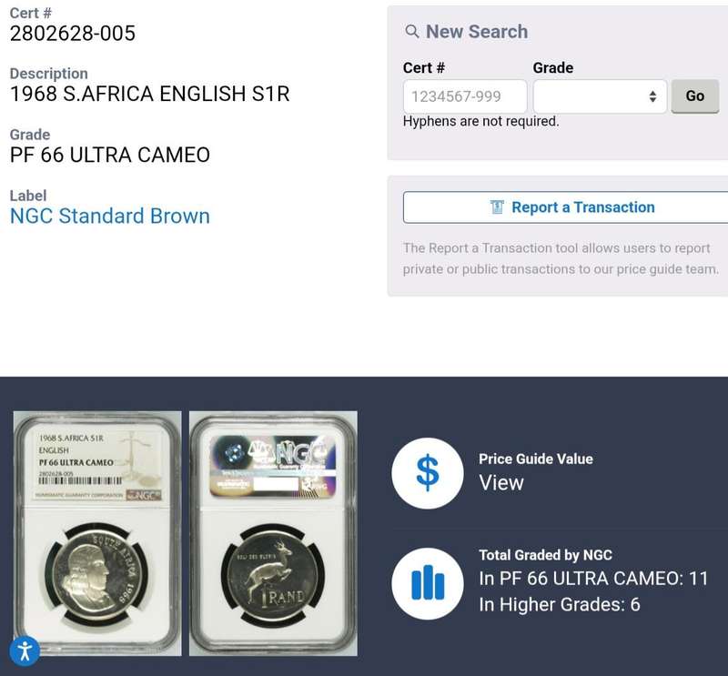 1968 English proof silver R1 NGC PF66 Ultra Cameo (Only 6 higher)