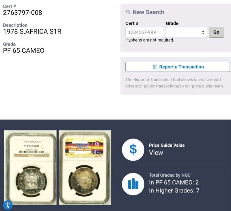 Scarcer grade 1978 Proof silver R1 NGC PF65 Cameo (Pop 3 - Only 7 higher)