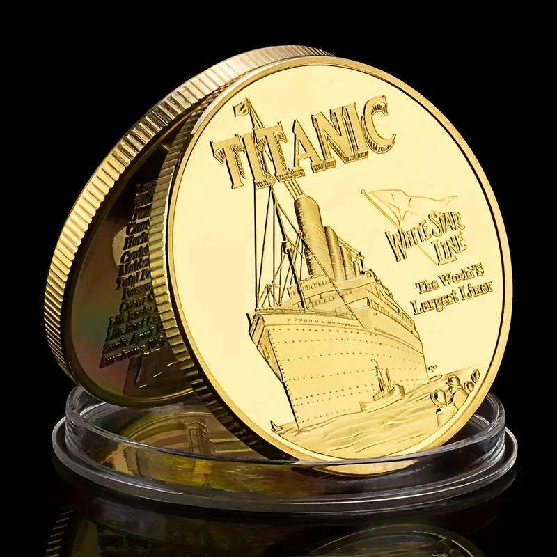 Titanic White Star Line commemorative novelty coin - Golden colour (40mm)