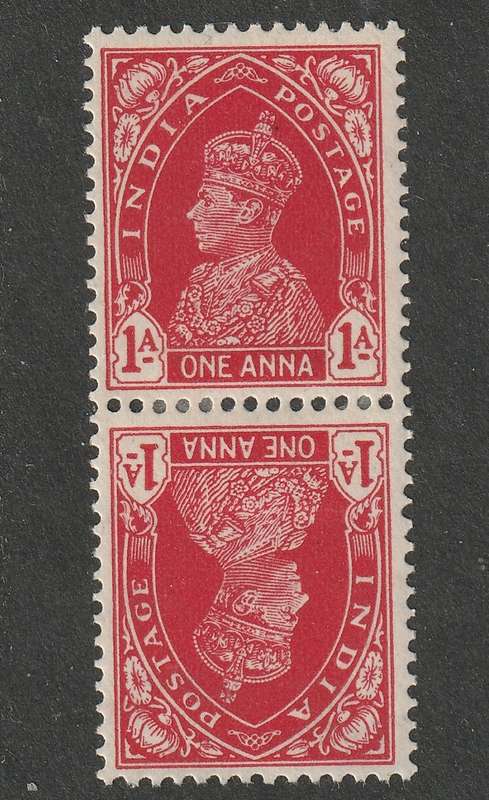 INDIA - KGVI 1937/1940 Issue  1 Anna red, tete-beche VF *MM*