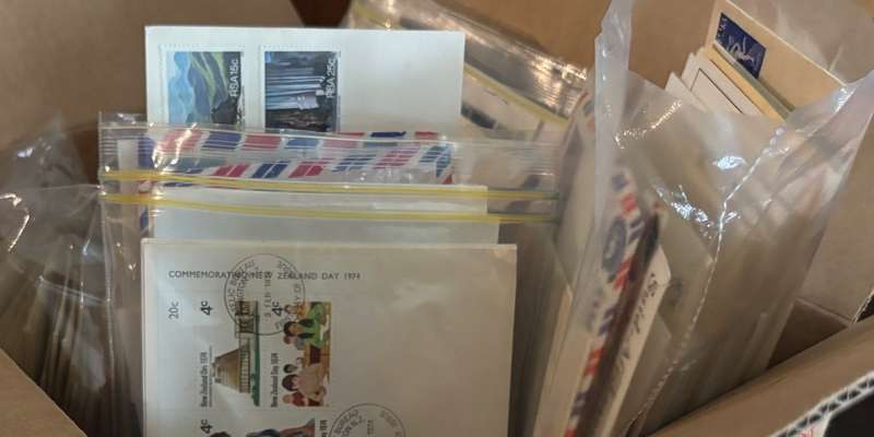 BULKLOT SALE - Box full of world mixture on/off paper, plus old album ,covers and packets of stamps