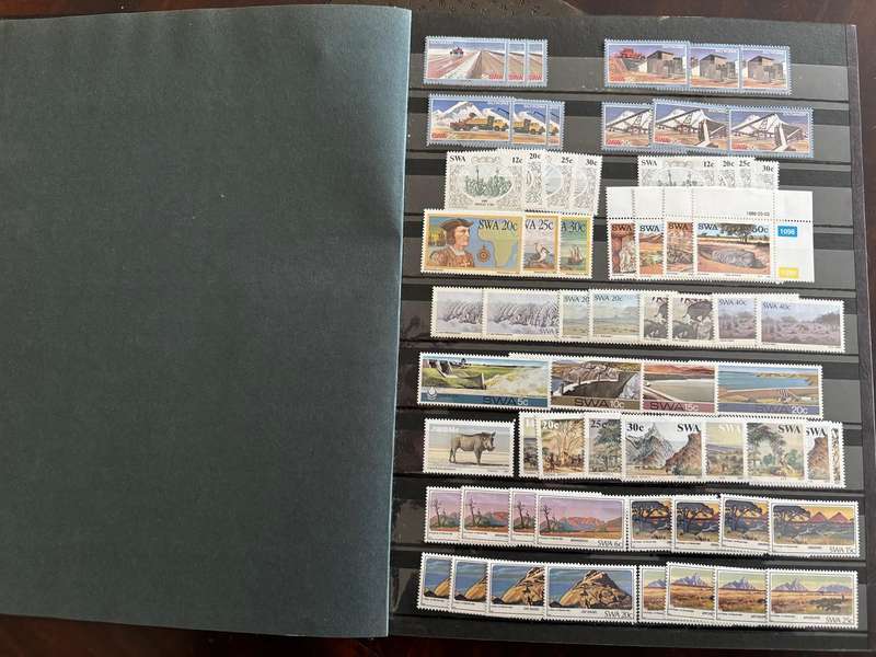 BULKLOT - SWA  8 double side pages stockbook with control blocks,singles,strips, minisheets.