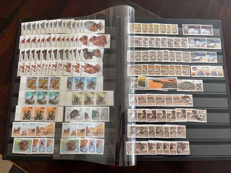 BULKLOT - SWA  8 double side pages stockbook with control blocks,singles,strips, minisheets.