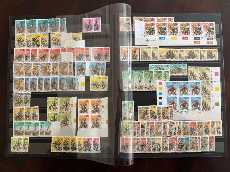 BULKLOT - SWA  8 double side pages stockbook with control blocks,singles,strips, minisheets.