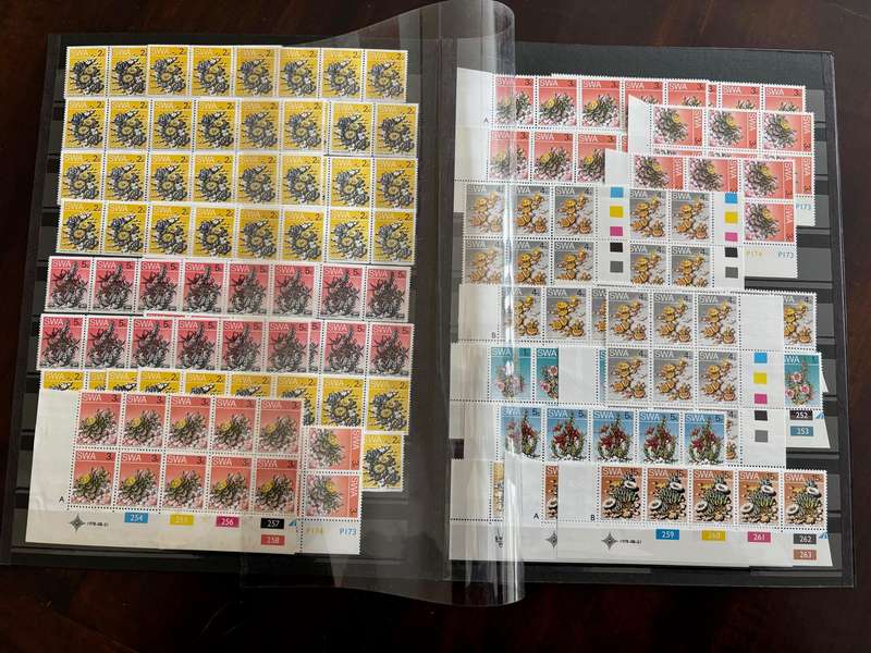 BULKLOT - SWA  8 double side pages stockbook with control blocks,singles,strips, minisheets.