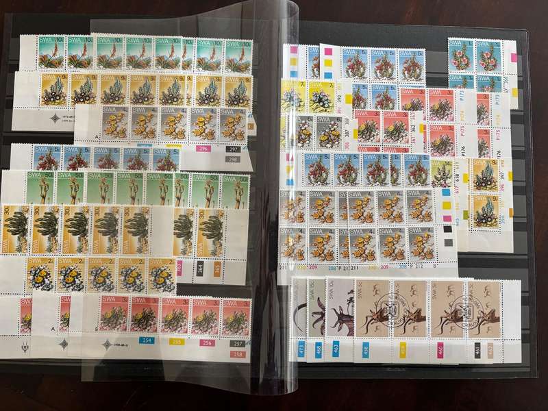 BULKLOT - SWA  8 double side pages stockbook with control blocks,singles,strips, minisheets.