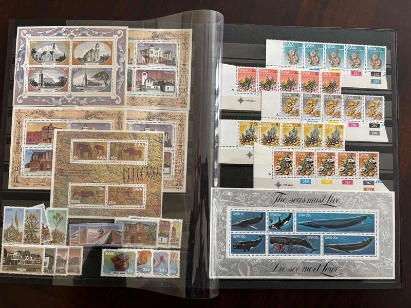 BULKLOT - SWA  8 double side pages stockbook with control blocks,singles,strips, minisheets.