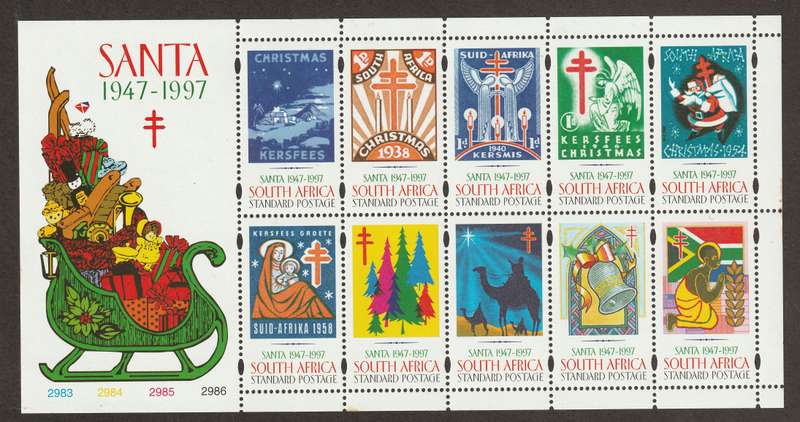 RSA -  1997 Christmas 50th Anniversary Issue (Standard Postage) Full sheet of 10   **MNH**