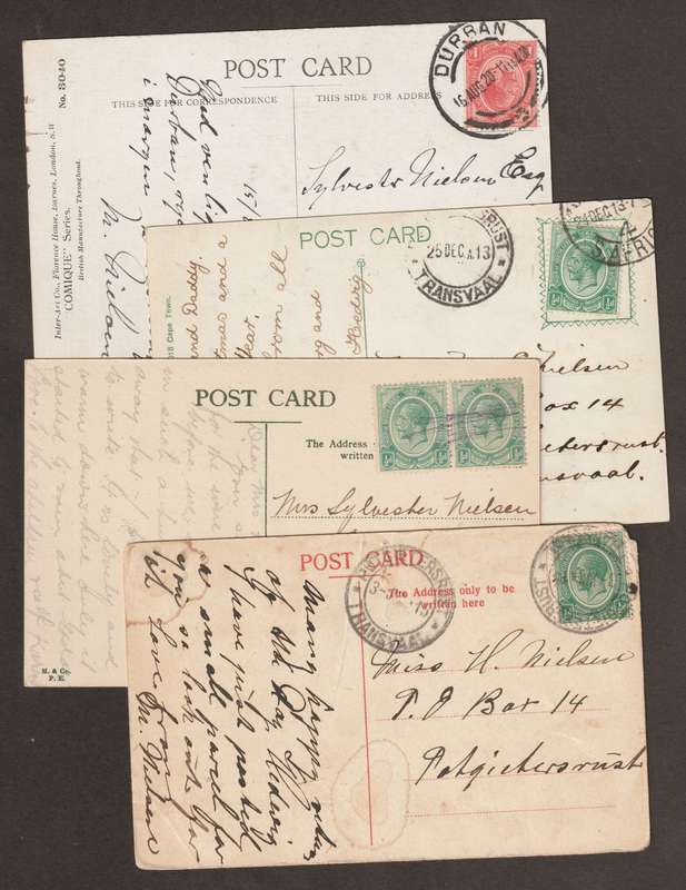 BULKLOT -  KINGS HEADS Nice selection of postal history on early postcards(4)