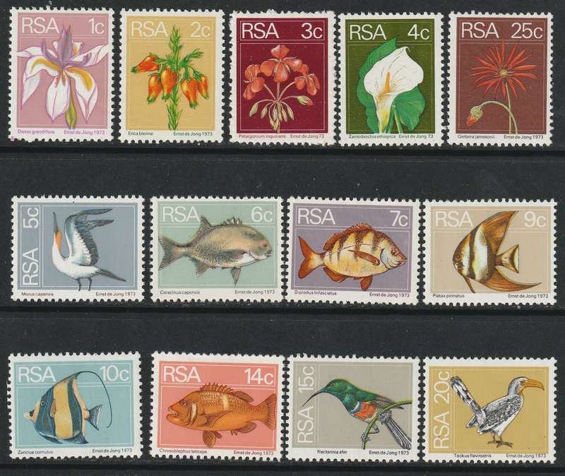 RSA - 1974  2nd Definitive issue Complete set with coils **MNH**