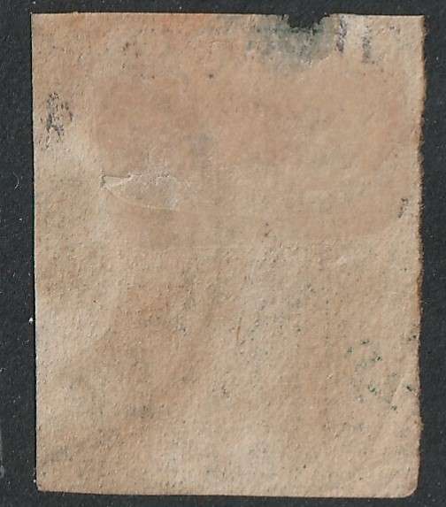BELGIUM -  1861 King Leopold I  1c greenish imperforated  USED