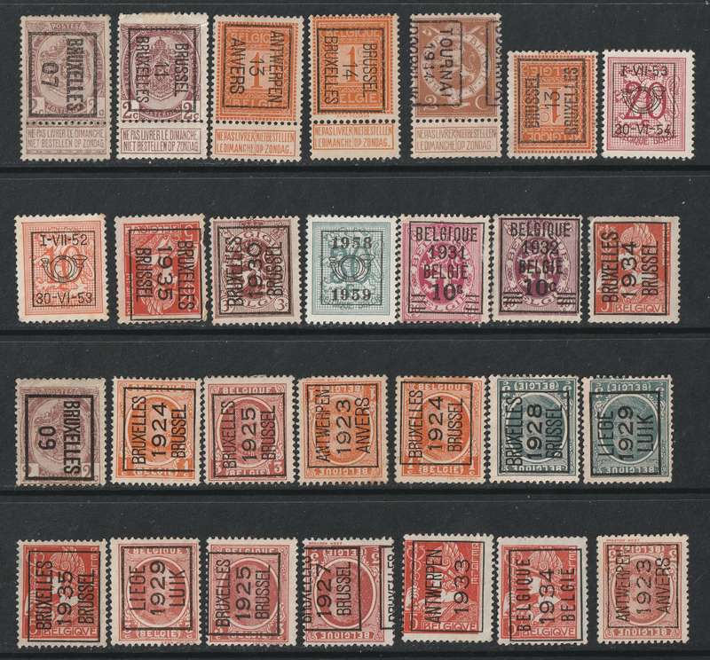 BELGIUM - Nice range of overprinted Issues  *MM/No Gum (28 stamps)
