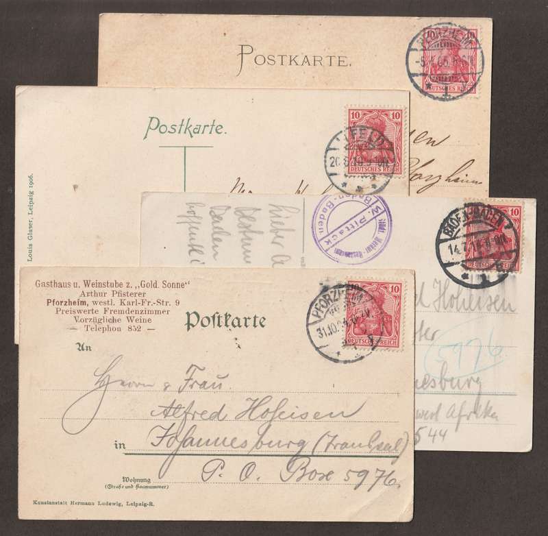 BULKLOT -  Germany Nice selection of postal history on early 1900 postcards(4)