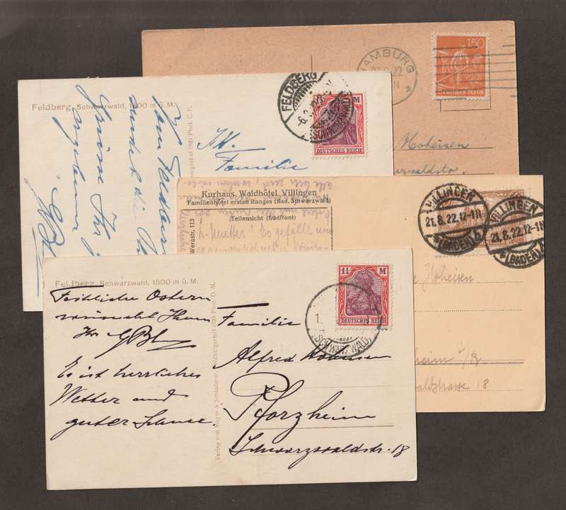 BULKLOT -  Germany selection of postal history on Inflation Period postcards(4)