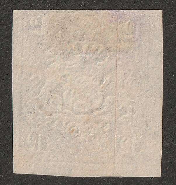 GERMANY - BAVARIA 1867 Coat of arms  12Kr dull mauve imperforated   VF USED SG 49